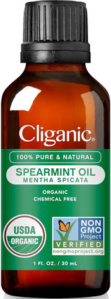 Cliganic Organic Essential Oils Set (Top 5) - 100% Pure Natural - Aromatherapy, Candle Making - Peppermint, Lavender, Eucalyptus, Lemongrass & Orange (Packaging May Vary)