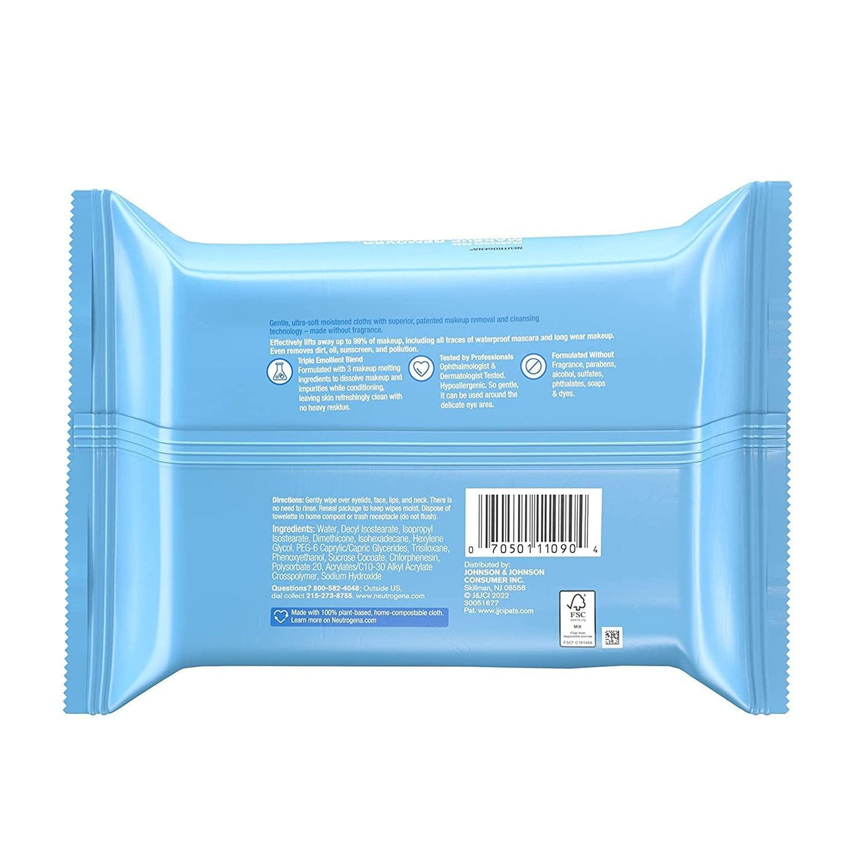 Neutrogena Fragrance-Free Makeup Remover Wipes, Daily Facial Cleanser Towelettes, Gently Removes Oil & Makeup, Alcohol-Free Makeup Wipes, 25 Ct - Supply Center USA