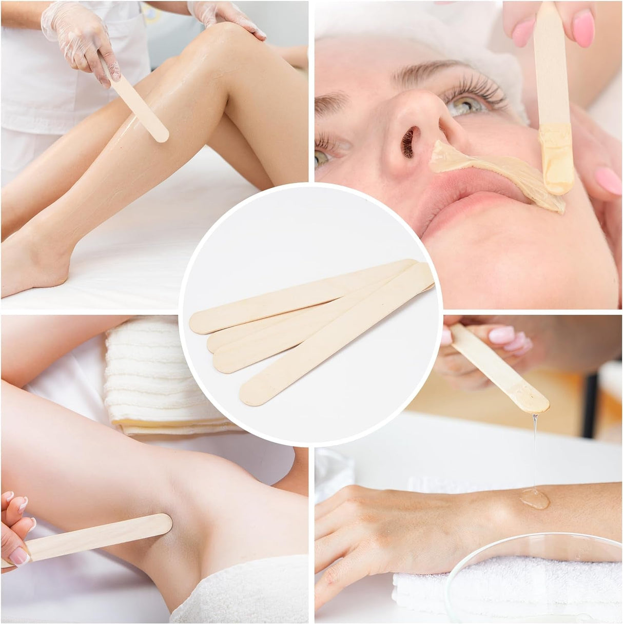 1200 Pieces Large Wooden Wax Sticks, 6-Inch Wood Waxing Sticks Wax Spatulas Applicator, Wood Craft Sticks for Body Hair Removal, Tongue Depressors, Popsicle Sticks
