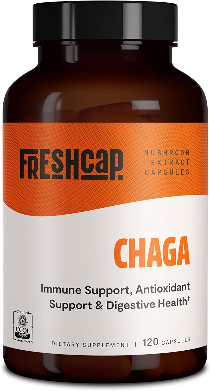 Freshcap Ultimate Mushroom Complex - Ayurveda Lions Mane, Reishi, Cordyceps, Chaga, Turkey Tail, Maitake - Immune Support & Nootropic Supplements for Immunity, Energy, Memory & Focus (120 Capsules)