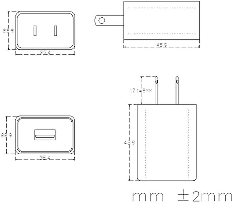 USB Wall Charger, YOWOCHUNG Series KE012B AC/DC Power Adapter for Mobile Phone X 8/8 plus 7/7 Plus, 6/6 plus 6S, Pad Galaxy S5 S6 S7 Edge