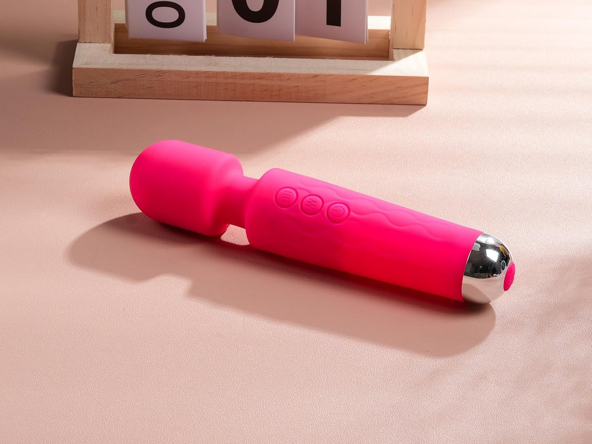 Vibrator Wand,Adult Sex Toy Wand, G Spot Dildo, Clit Vibrator, Sex Vibrators,Clitoris Stimulation,With 8 Speeds & 20 Patterns, Quiet,Fully Waterproof,Vibrating Wand for Her Pleasure (Rose Red)