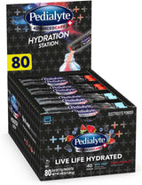 Pedialyte Multi Pack, Electrolyte Hydration Drink, 0.6 Oz Electrolyte Powder Packs, 80 Count