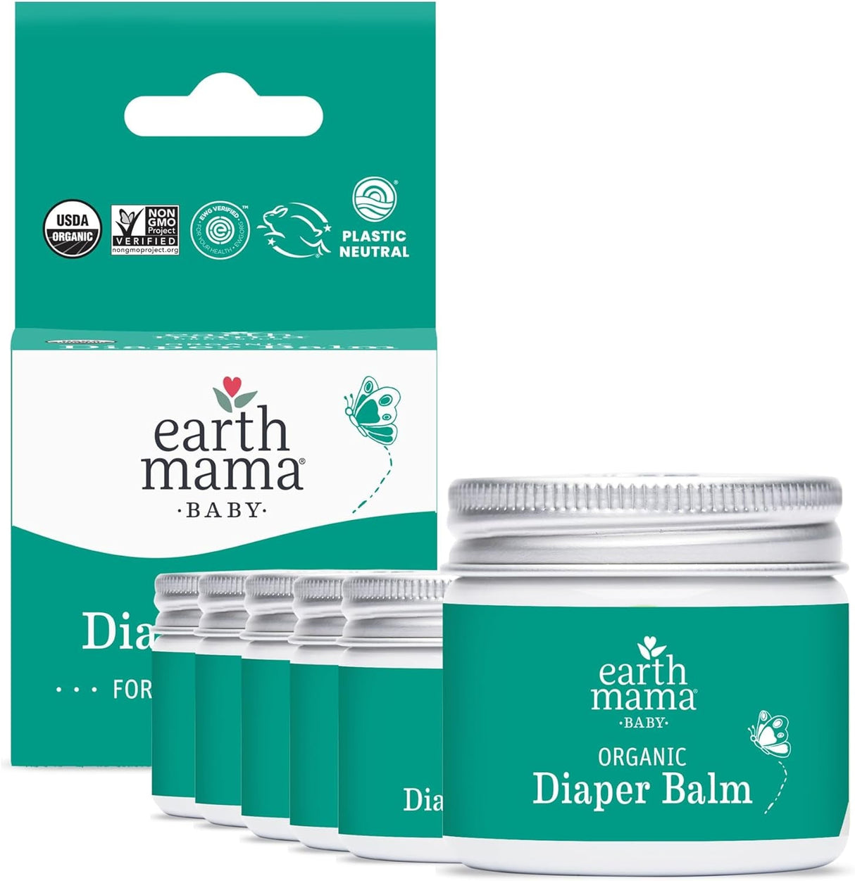 Earth Mama Organic Diaper Balm | Diaper Cream with Calendula | Calm Skin Baby Essentials for Diaper Bag |Multipurpose Baby Ointment, 2-Fluid Ounce