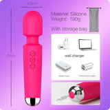 Vibrator Wand,Adult Sex Toy Wand, G Spot Dildo, Clit Vibrator, Sex Vibrators,Clitoris Stimulation,With 8 Speeds & 20 Patterns, Quiet,Fully Waterproof,Vibrating Wand for Her Pleasure (Rose Red)