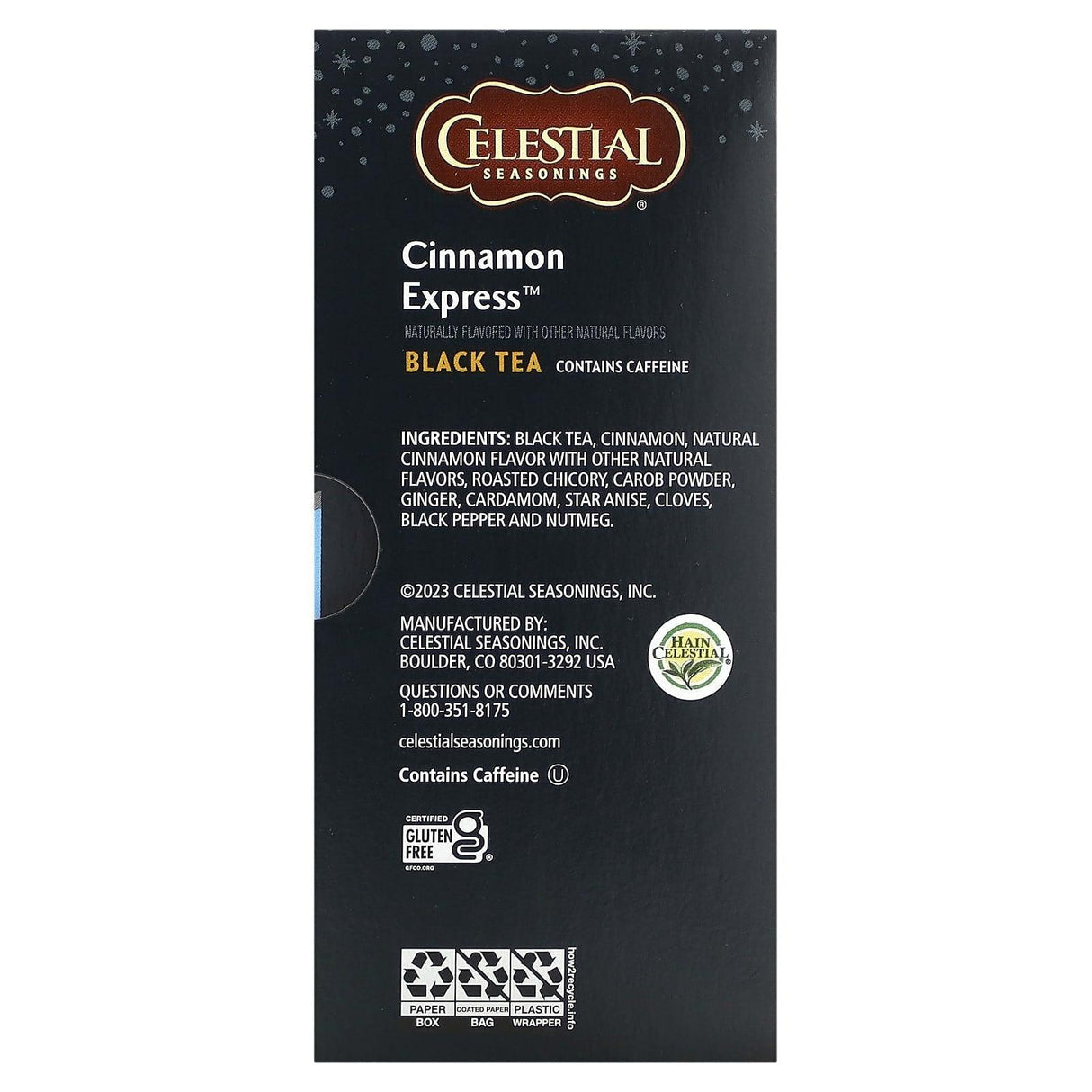 Celestial Seasonings, Black Tea, Cinnamon Express, 20 Tea Bags, 1.4 oz (39 g) - Supply Center USA