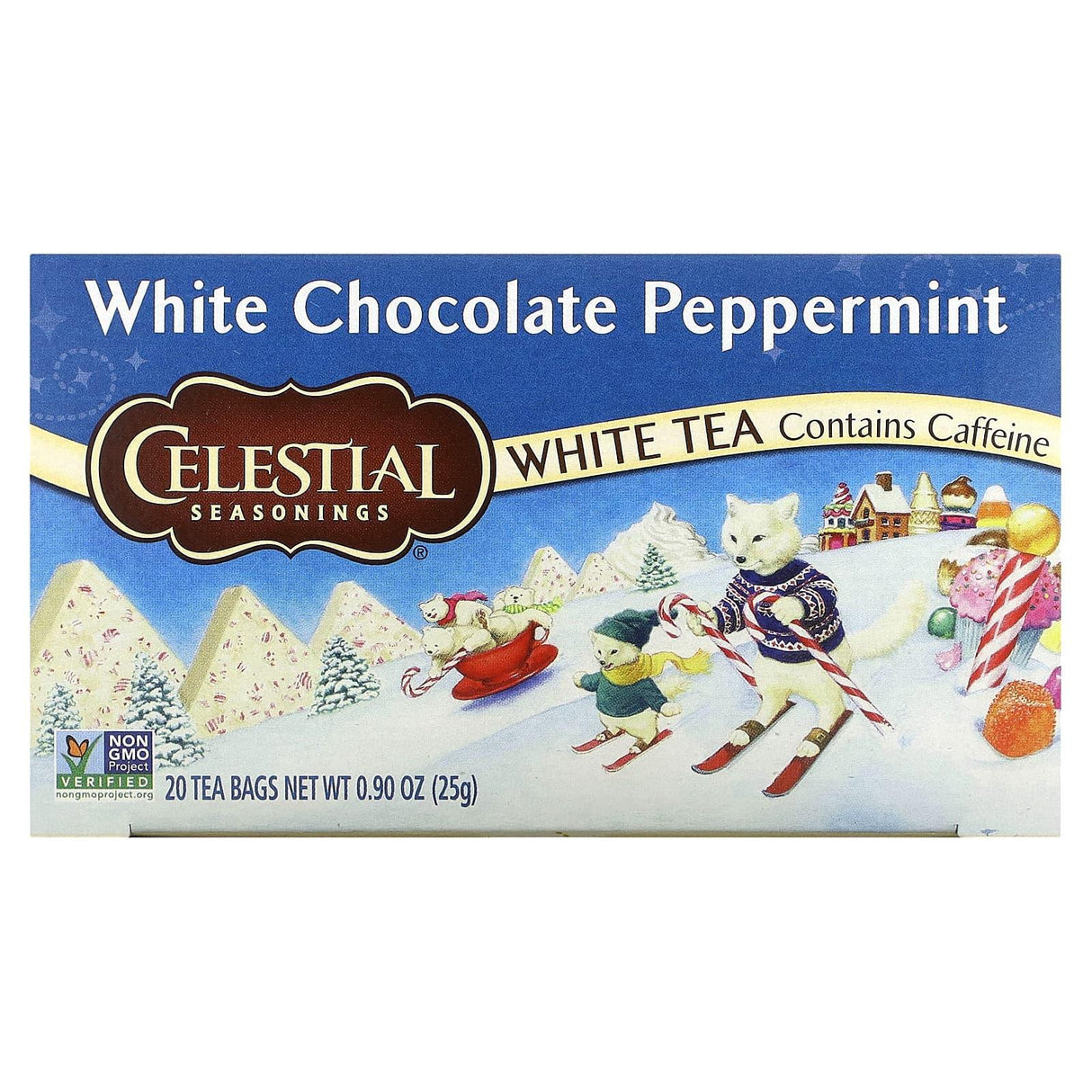 Celestial Seasonings, White Tea, White Chocolate Peppermint, 20 Tea Bags, 0.9 oz (25 g) - Supply Center USA
