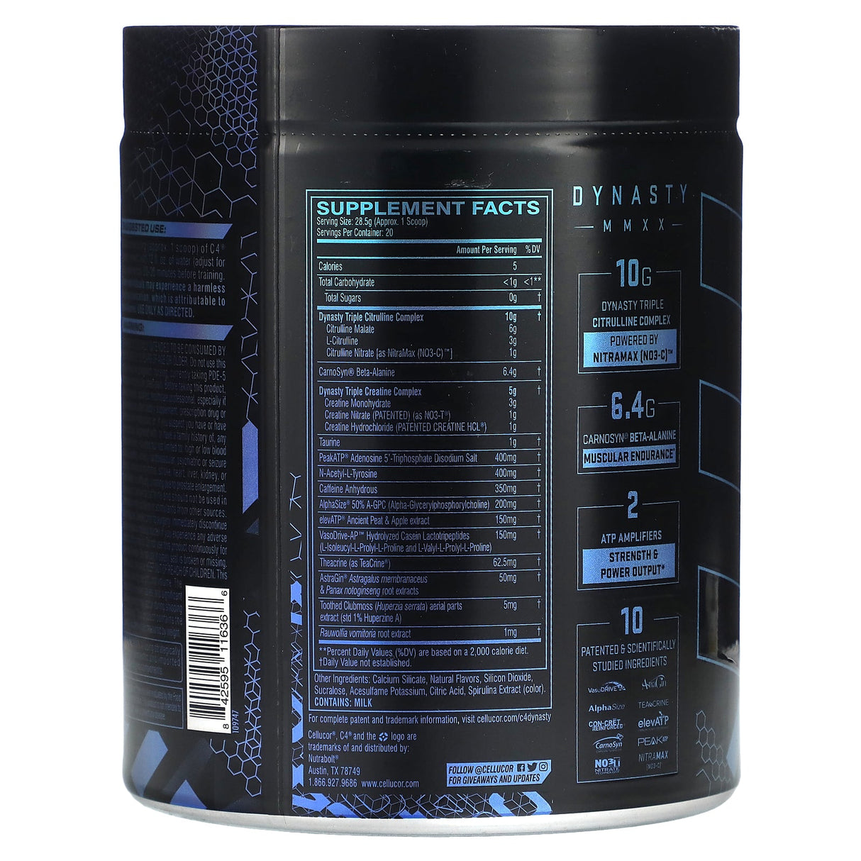 Cellucor, C4 Dynasty, Limited Edition MMXX, Icy Blue Razz, 1.26 lbs (570 g) - Supply Center USA