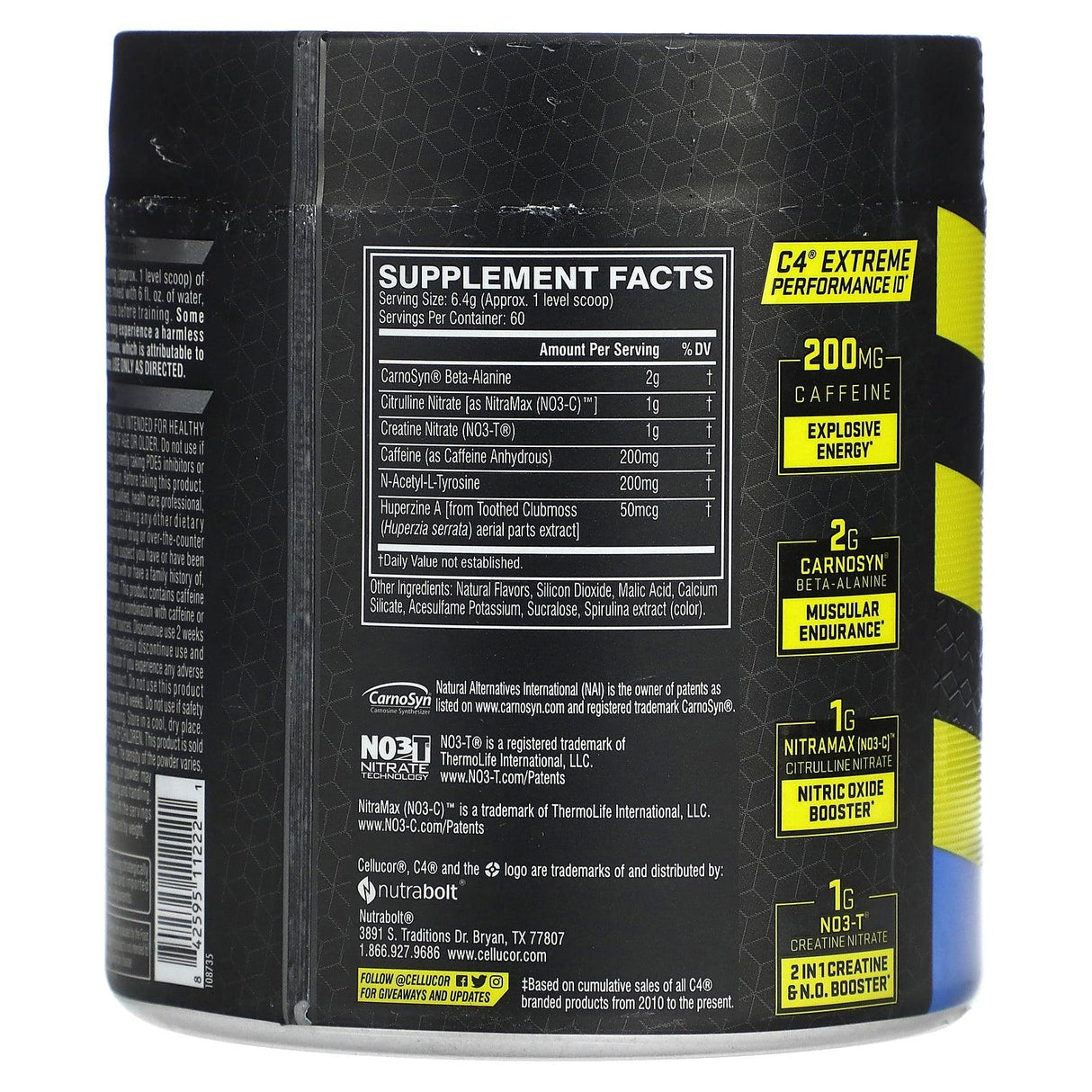 Cellucor, C4 Extreme, Explosive Pre-Workout Performance, Icy Blue Razz, 13.5 oz (384 g) - Supply Center USA