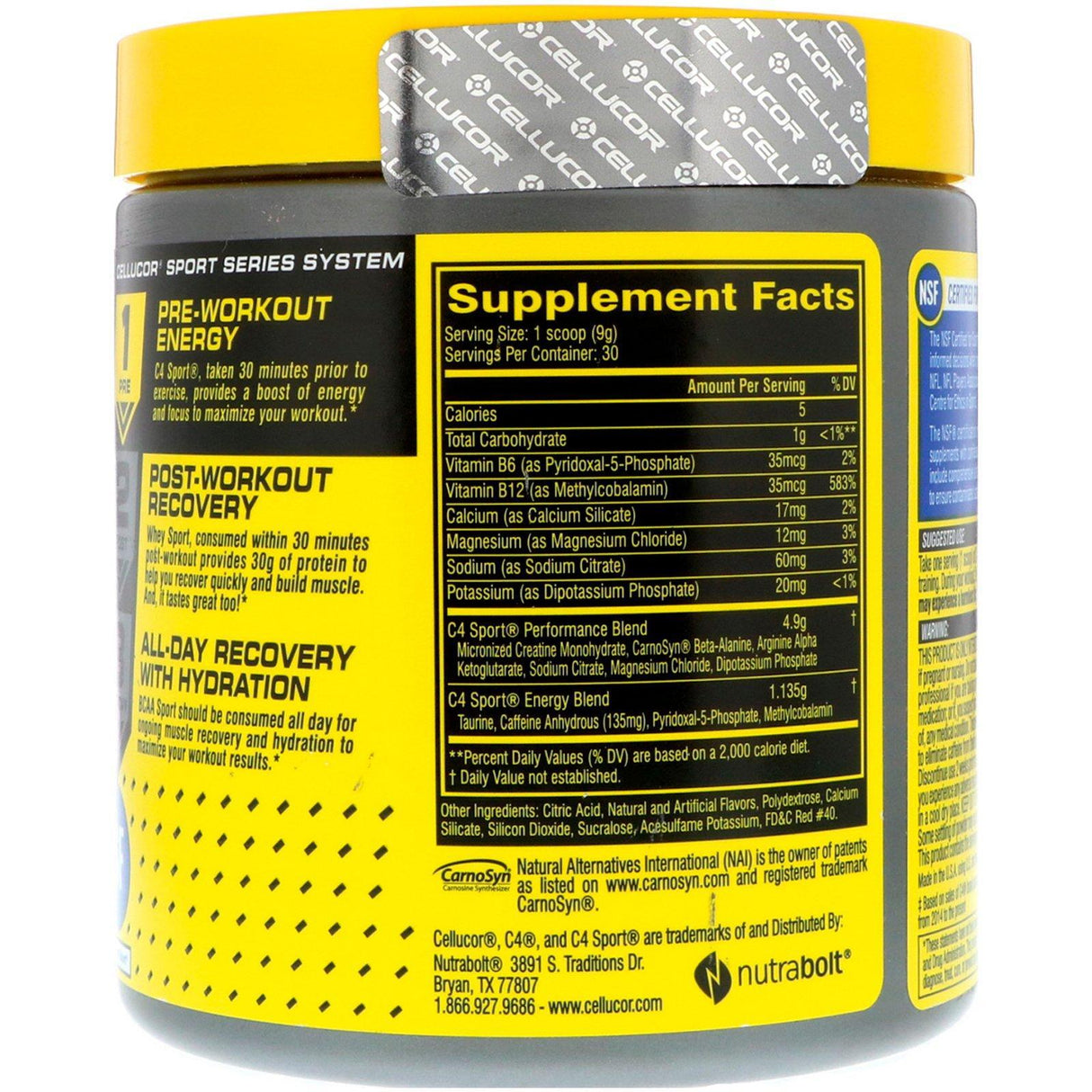 Cellucor, C4 Sport, Pre-Workout, Fruit Punch, 9.5 oz (270 g) - Supply Center USA