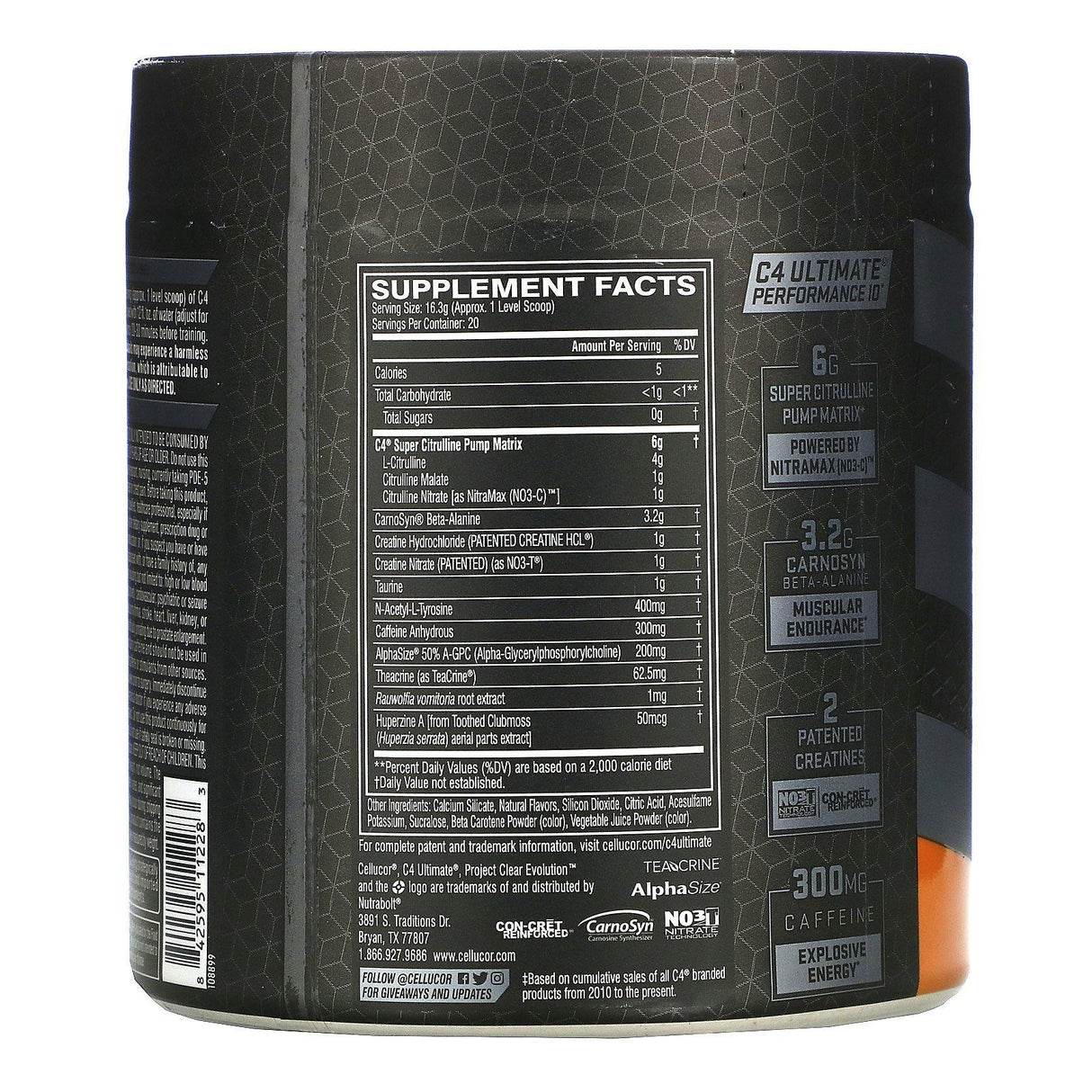 Cellucor, C4 Ultimate Pre-Workout Performance, Orange Mango, 11.5 oz (326 g) - Supply Center USA