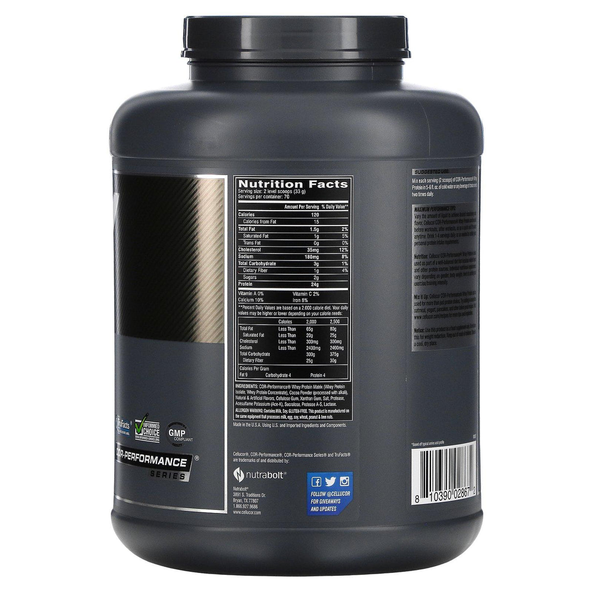 Cellucor, Cor-Performance Whey, Molten Chocolate, 5.19 lb (2352 g) - Supply Center USA
