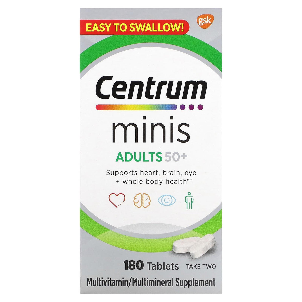 Centrum, Adults 50+, Minis, 180 Tablets - Supply Center USA