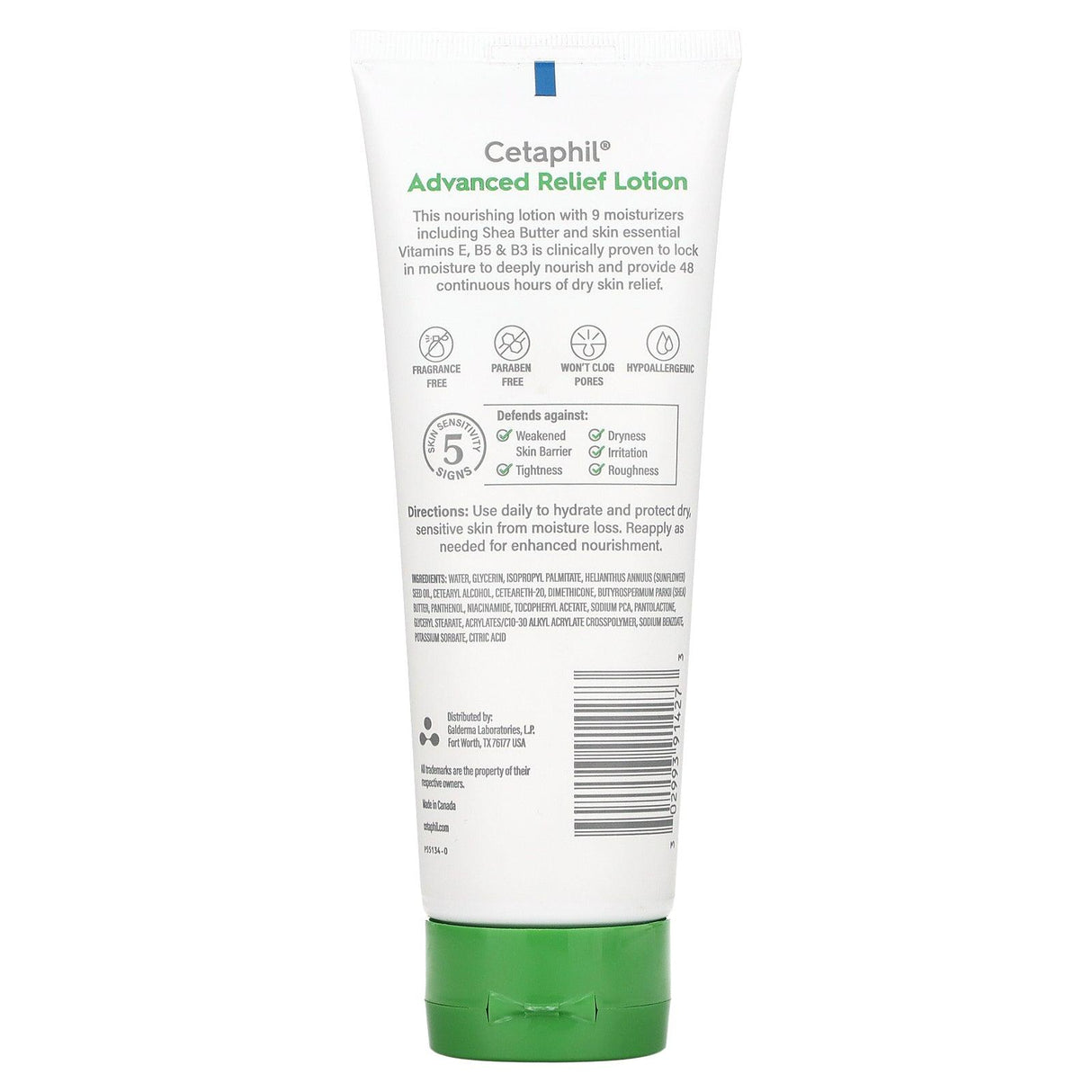 Cetaphil, Advanced Relief Lotion, Dry, Sensitive Skin, Fragrance Free, 8 oz (226 g) - Supply Center USA