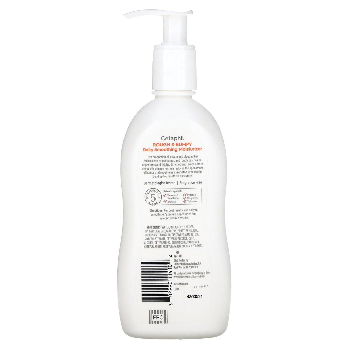 Cetaphil, Daily Smoothing Moisturizer, Rough Sensitive Skin, Fragrance Free, 10 fl oz (296 ml) - Supply Center USA