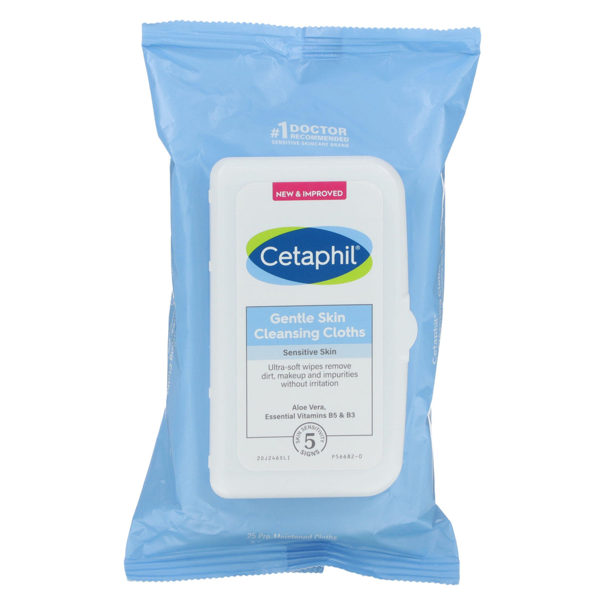 Cetaphil, Gentle Skin Cleansing Cloths, Sensitive Skin, Fragrance Free, 25 Pre-Moistened Cloths - Supply Center USA