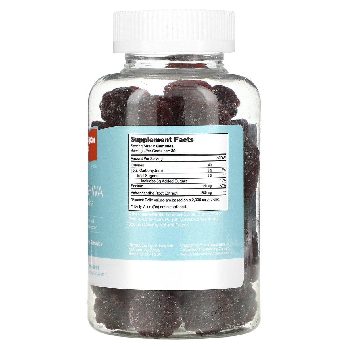 Chapter Six, Ashwagandha, Flavored , 60 Gummies - Supply Center USA