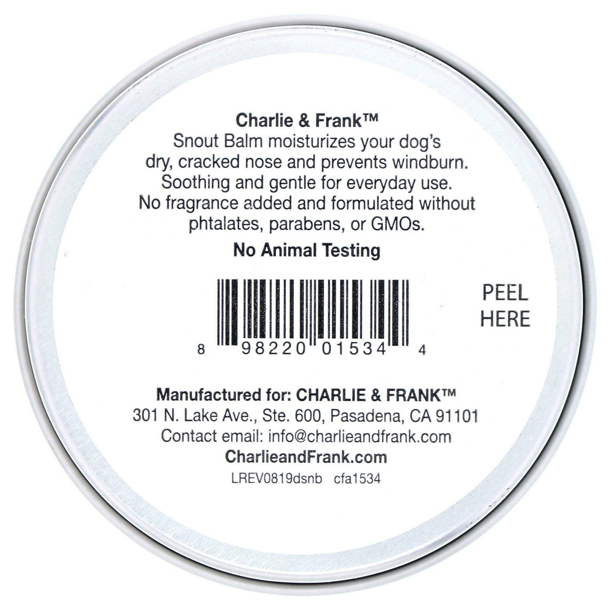 Charlie & Frank, Dog Snout Balm, 2 oz (56.6 g) - Supply Center USA