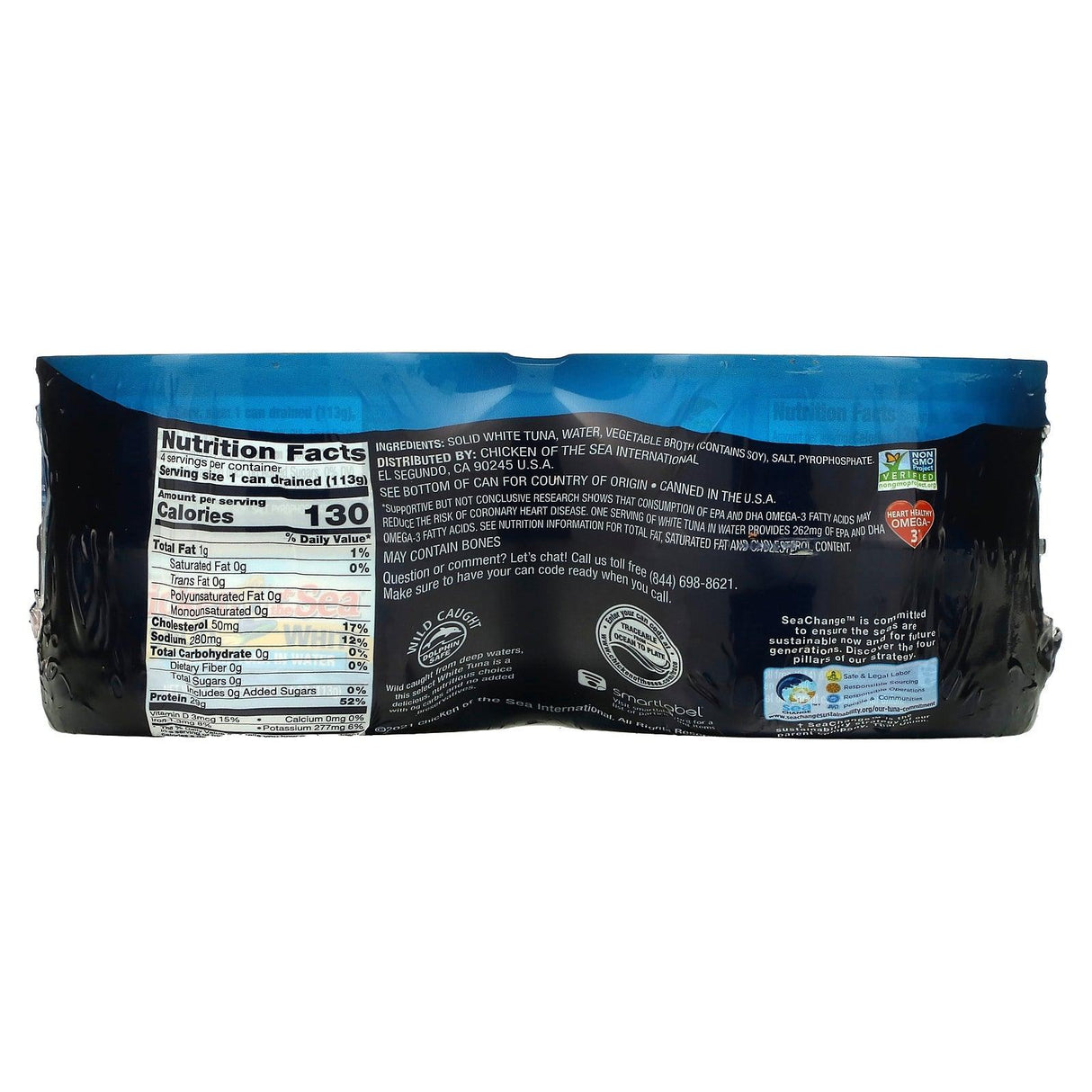 Chicken of the Sea, Solid White, Albacore Tuna In Water, 4 Pack, 5 oz (142 g) Each - Supply Center USA