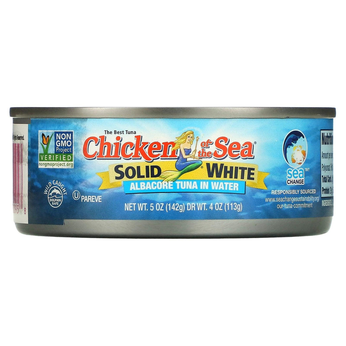 Chicken of the Sea, Solid White, Albacore Tuna In Water, 4 Pack, 5 oz (142 g) Each - Supply Center USA