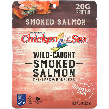 Chicken of the Sea, Wild-Caught Smoked Salmon, 3 oz (85 g) - Supply Center USA