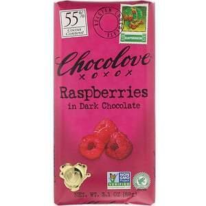 Chocolove, Raspberries in Dark Chocolate, 55% Cocoa, 3.1 oz (88 g) - Supply Center USA