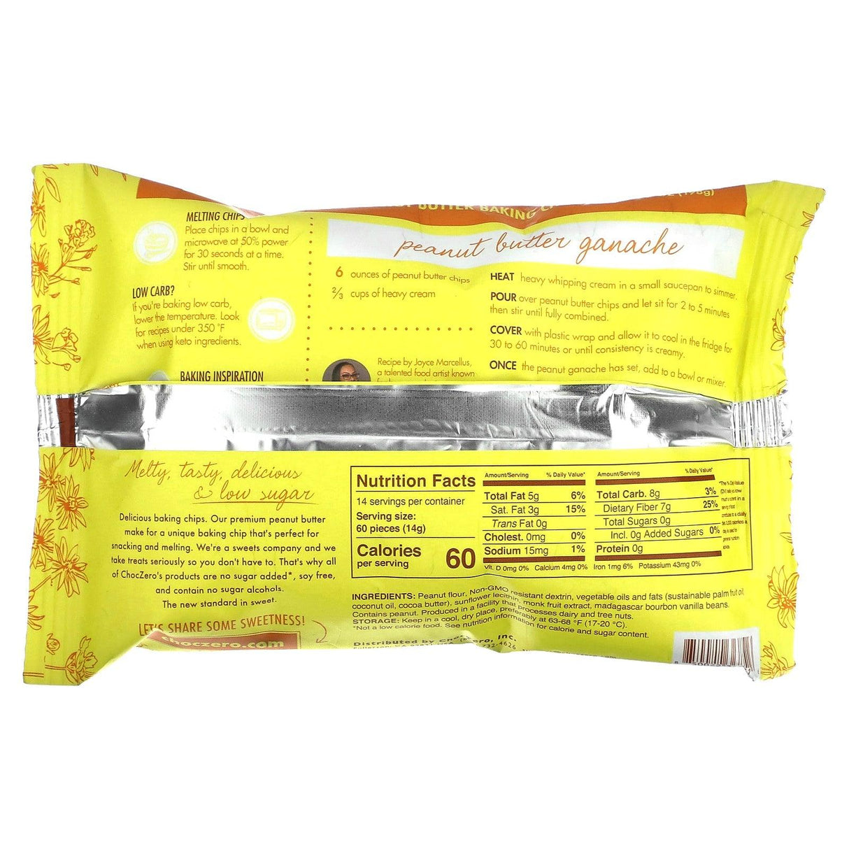 ChocZero, Baking Chips, Peanut Butter, 7 oz (198 g) - Supply Center USA