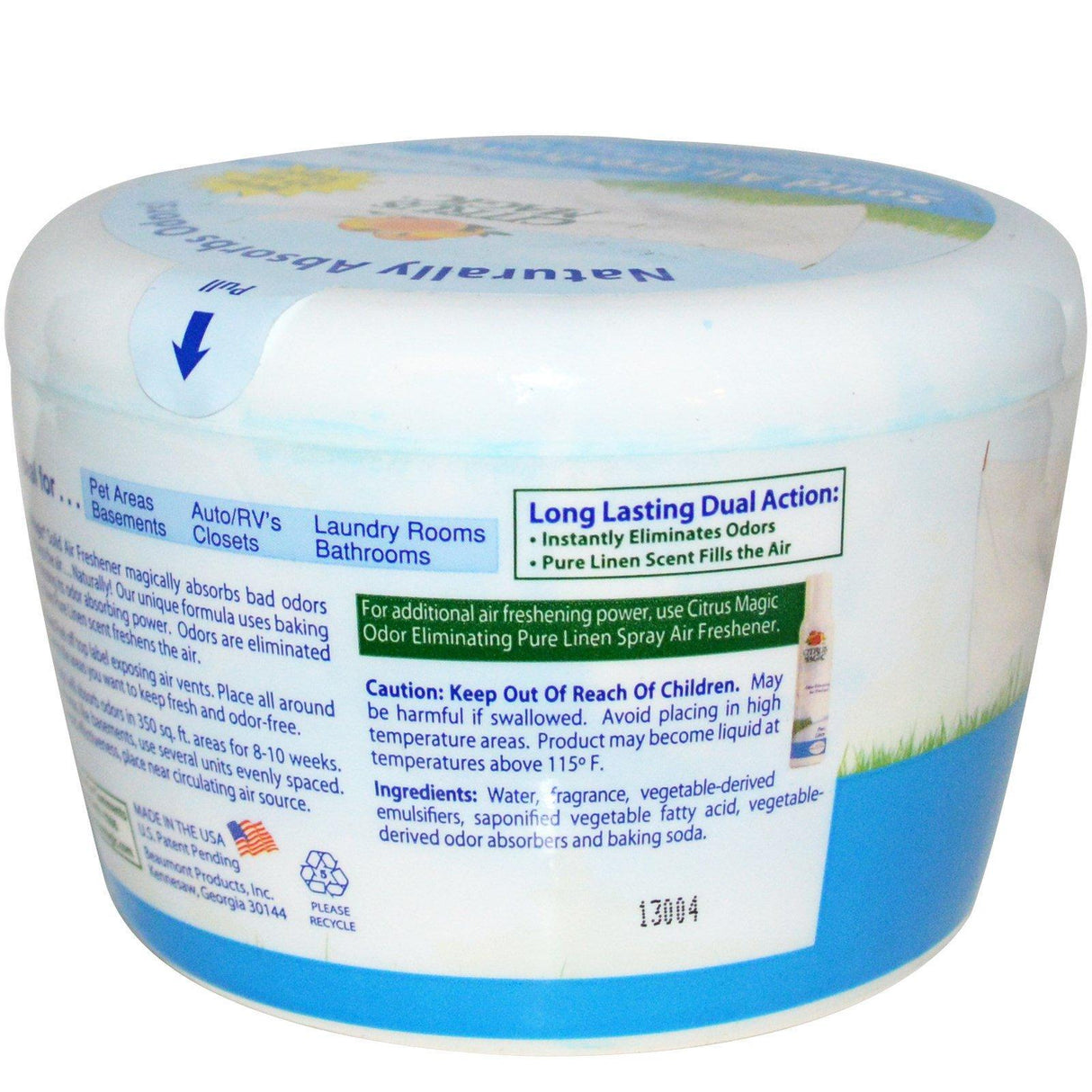 Citrus Magic, Solid Air Freshener, Pure Linen, 20 oz (566 g) - Supply Center USA