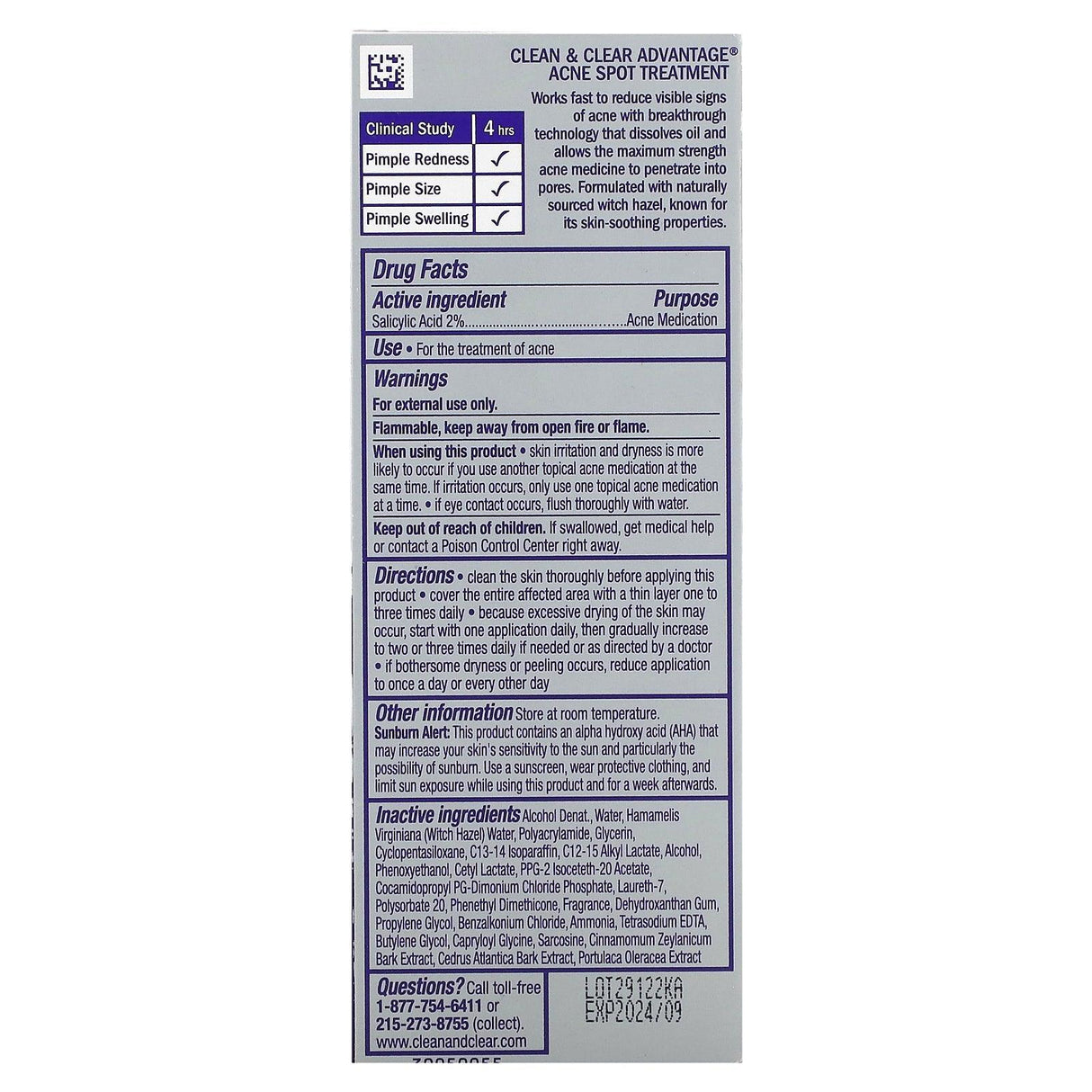 Clean & Clear, Advantage Acne Spot Treatment, 0.75 fl oz (22 ml) - Supply Center USA
