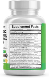 Clean Nutraceuticals Artemisinin 2500Mg Quercetin 1000Mg Zinc 100Mg Mullein Quinine Supplement with Sea Moss Bromelain Ashwagandha Root Nettle Leaf Bladderwrack Burdock Root Monolaurin Colostrum Rutin - Supply Center USA