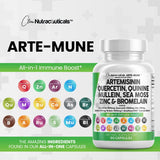 Clean Nutraceuticals Artemisinin 2500Mg Quercetin 1000Mg Zinc 100Mg Mullein Quinine Supplement with Sea Moss Bromelain Ashwagandha Root Nettle Leaf Bladderwrack Burdock Root Monolaurin Colostrum Rutin - Supply Center USA
