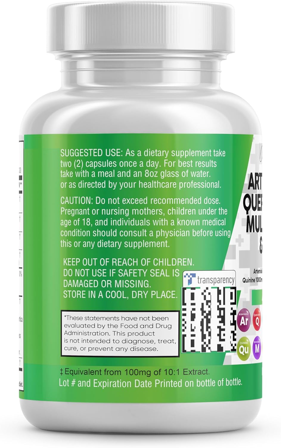 Clean Nutraceuticals Artemisinin 2500Mg Quercetin 1000Mg Zinc 100Mg Mullein Quinine Supplement with Sea Moss Bromelain Ashwagandha Root Nettle Leaf Bladderwrack Burdock Root Monolaurin Colostrum Rutin - Supply Center USA