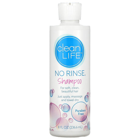 CleanLife, No Rinse Shampoo, 8 fl oz (236.6 ml) - Supply Center USA