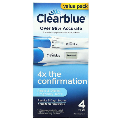 Clearblue, Rapid & Digital Pregnancy Tests, 4 Tests - Supply Center USA