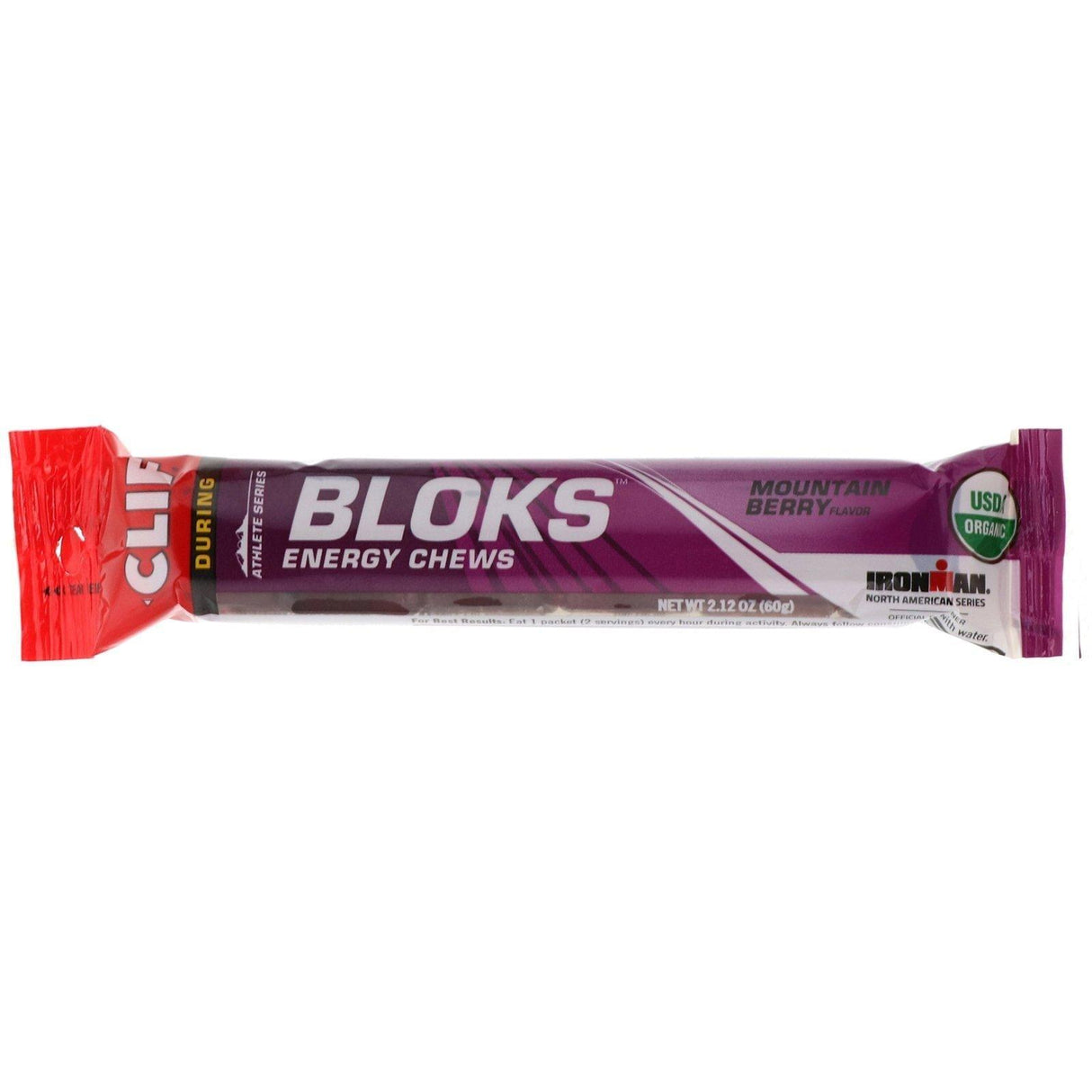 Clif Bar, Bloks Energy Chews, Mountain Berry Flavor , 18 Packets, 2.12 oz (60 g) Each - Supply Center USA