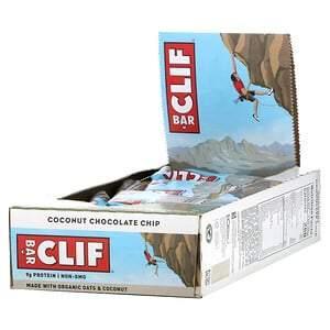 Clif Bar, Energy Bar, Coconut Chocolate Chip, 12 Bars, 2.40 oz (68 g) Each - Supply Center USA