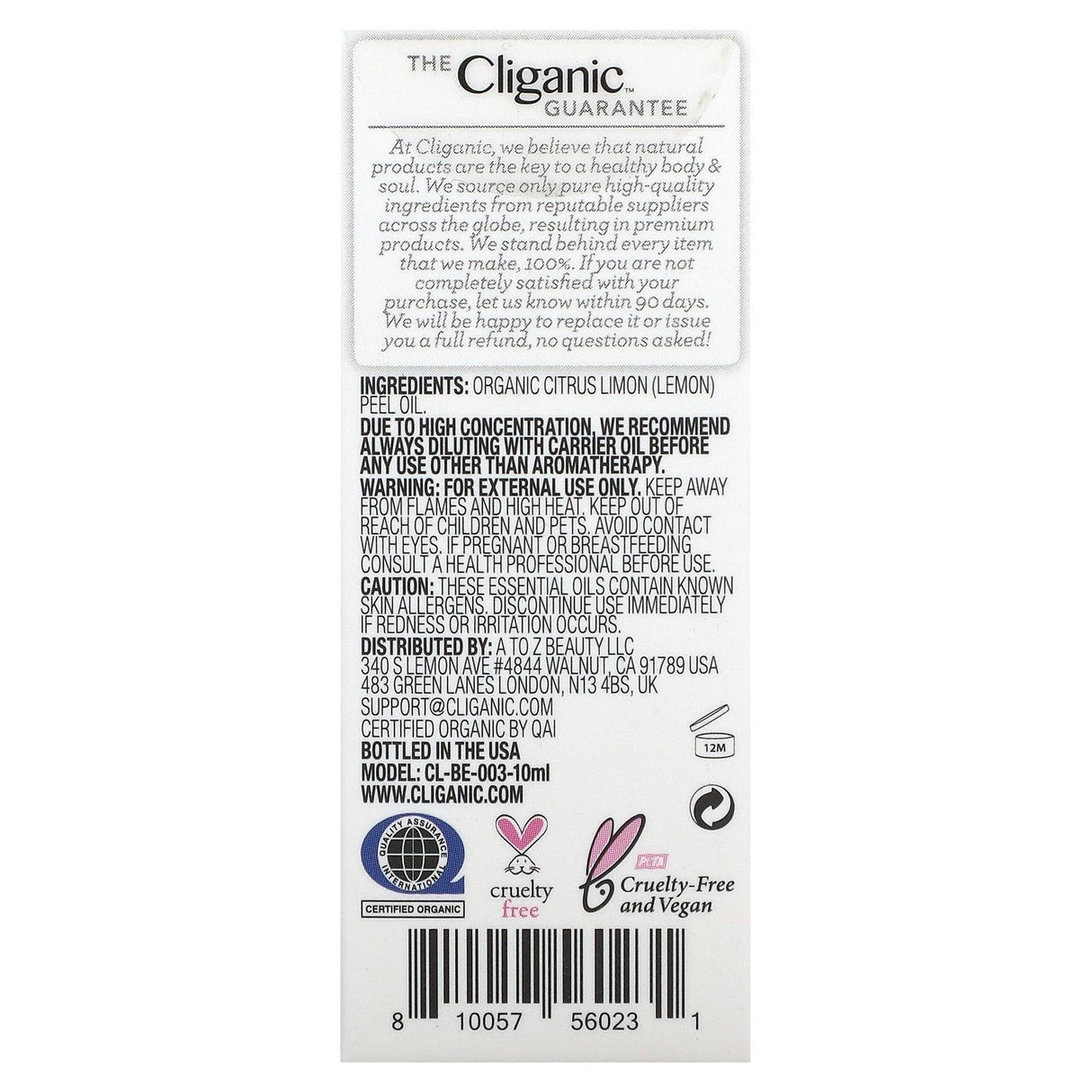 Cliganic, 100% Pure Essential Oil, Lemon Oil, 0.33 fl oz (10 ml) - Supply Center USA