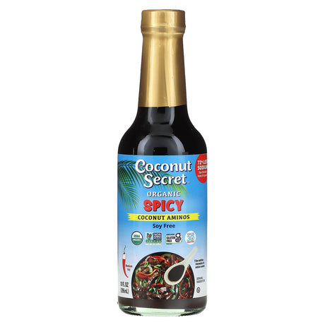 Coconut Secret, Organic Spicy Coconut Aminos Seasoning Sauce, Medium Hot , 10 fl oz (296 ml) - Supply Center USA