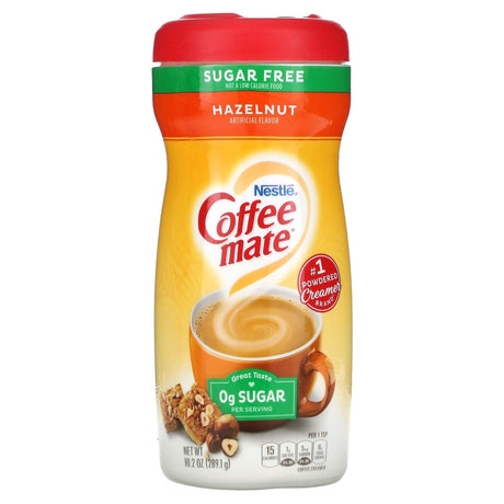 Coffee Mate, Powder Coffee Creamer, Sugar Free, Hazelnut, 10.2 oz (289.1 g) - Supply Center USA