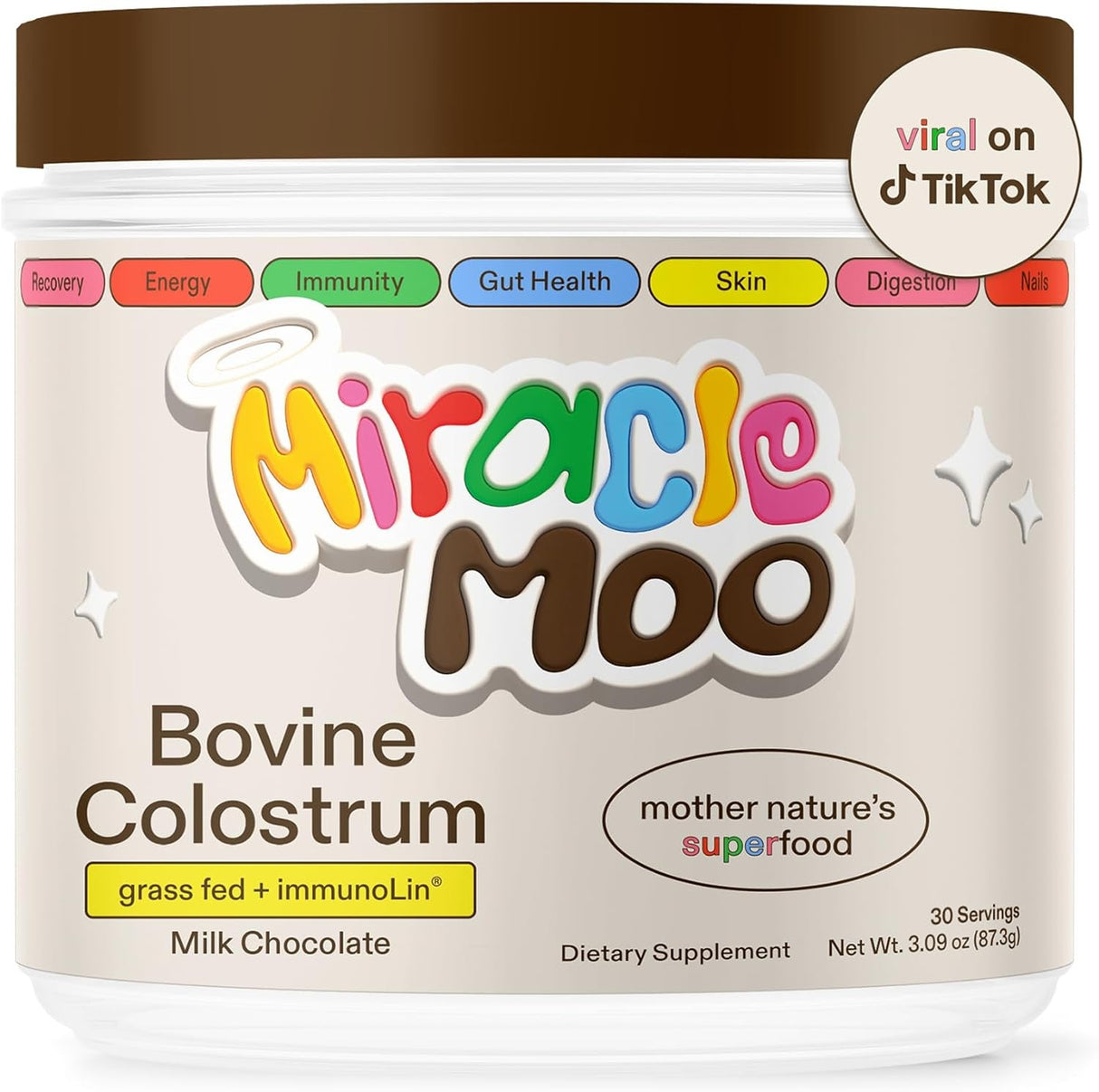 Colostrum Supplement for Gut Health, Hair Growth, Beauty and Immune Support - Easy to Mix Grass Fed Bovine Powder - Highest Igg plus Immunolin, Chocolate 30 Servings - Supply Center USA