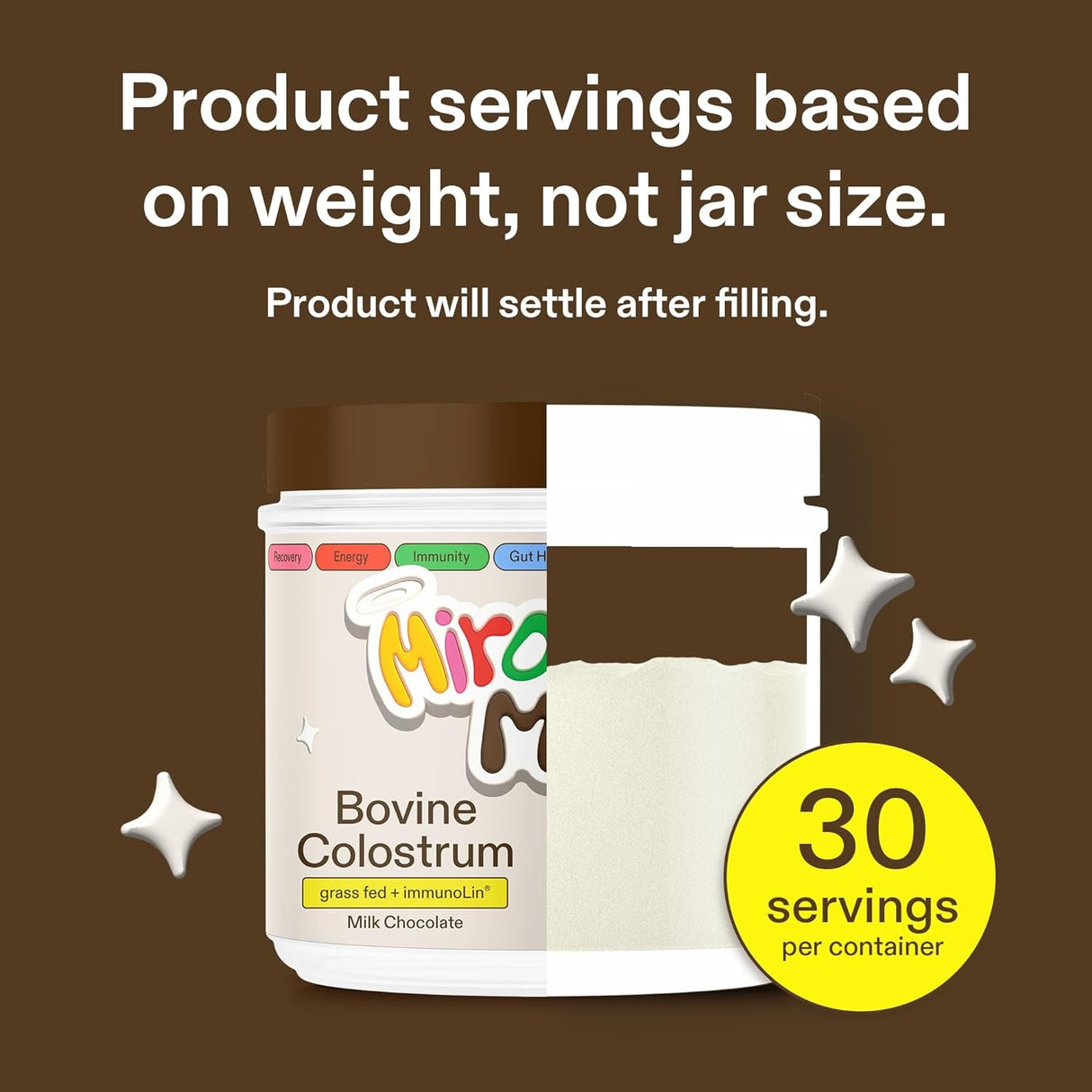 Colostrum Supplement for Gut Health, Hair Growth, Beauty and Immune Support - Easy to Mix Grass Fed Bovine Powder - Highest Igg plus Immunolin, Chocolate 30 Servings - Supply Center USA