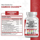 COQ10 200Mg Red Yeast Rice 3000Mg Omega 3 3000Mg Magnesium Complex 500Mg Niacin Zinc Vitamin K2 D3 - Heart Health Support Vitamins for Women and Men with Vitamin B3, Coenzyme Q10-60 Ct - Supply Center USA