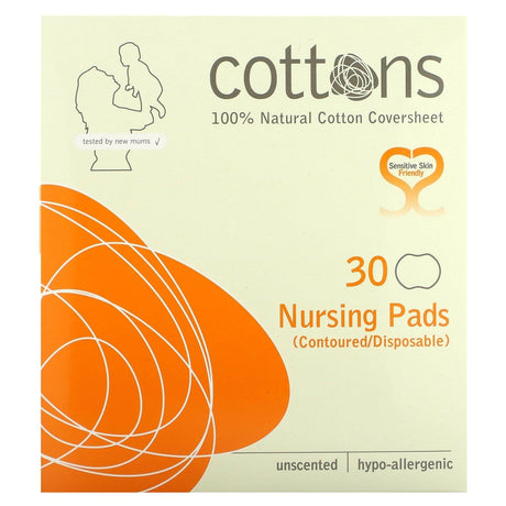 Cottons, Nursing Pads, Unscented, 30 Pads - Supply Center USA