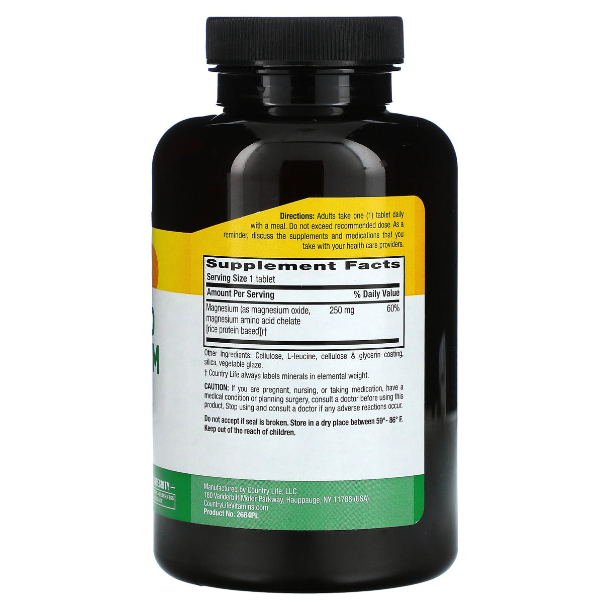 Country Life, Chelated Magnesium, 250 mg, 240 Tablets - Supply Center USA