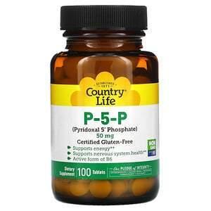 Country Life, P-5-P (Pyridoxal 5' Phosphate), 50 mg, 100 Tablets - Supply Center USA