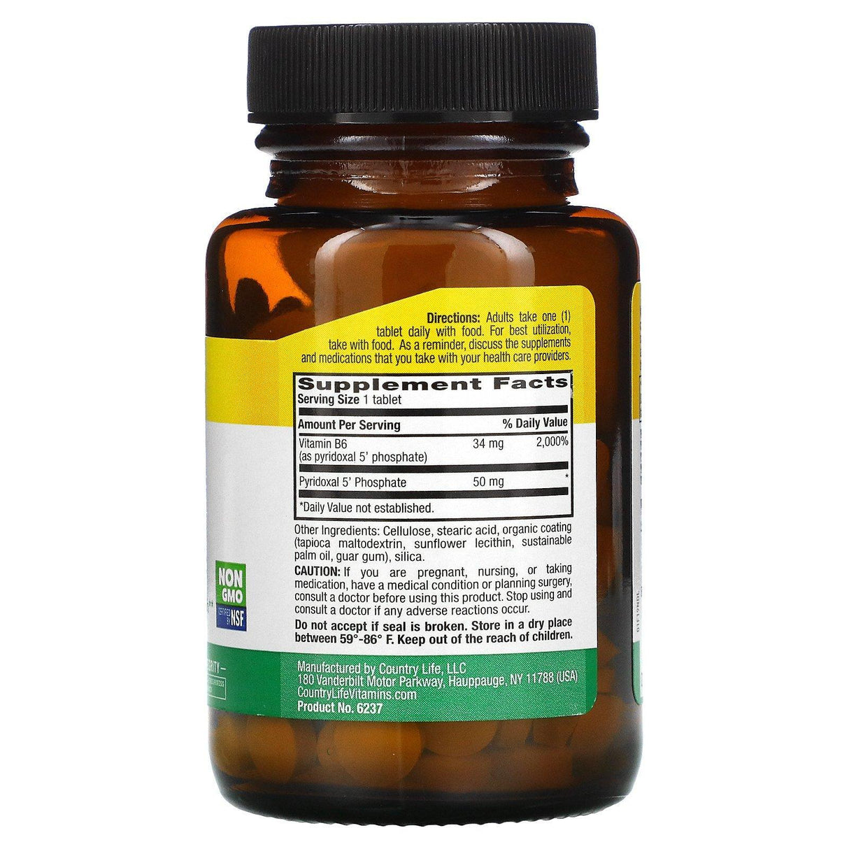 Country Life, P-5-P (Pyridoxal 5' Phosphate), 50 mg, 100 Tablets - Supply Center USA
