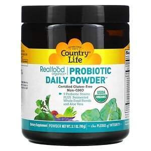 Country Life, Realfood Organics, Probiotic Daily Powder, 3.1 oz (90 g) - Supply Center USA