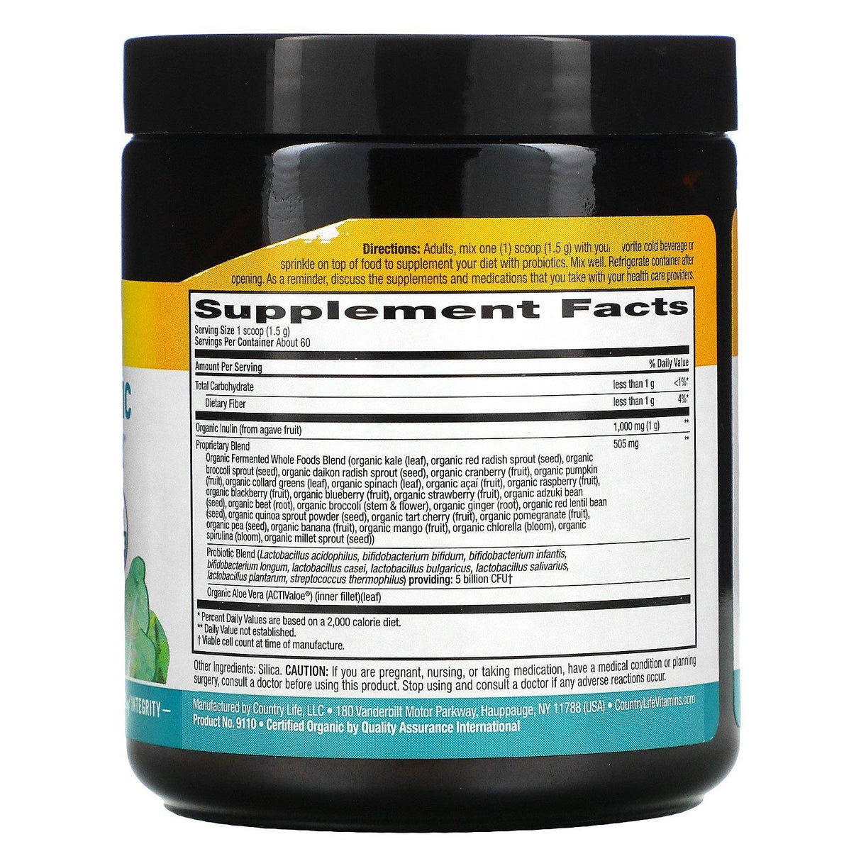 Country Life, Realfood Organics, Probiotic Daily Powder, 3.1 oz (90 g) - Supply Center USA