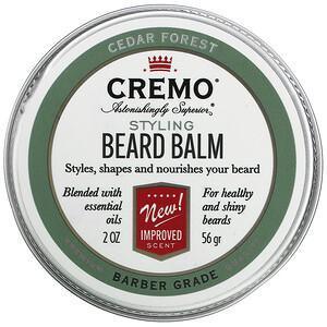 Cremo, Styling Beard Balm, Cedar Forest, 2 oz (56 g) - Supply Center USA