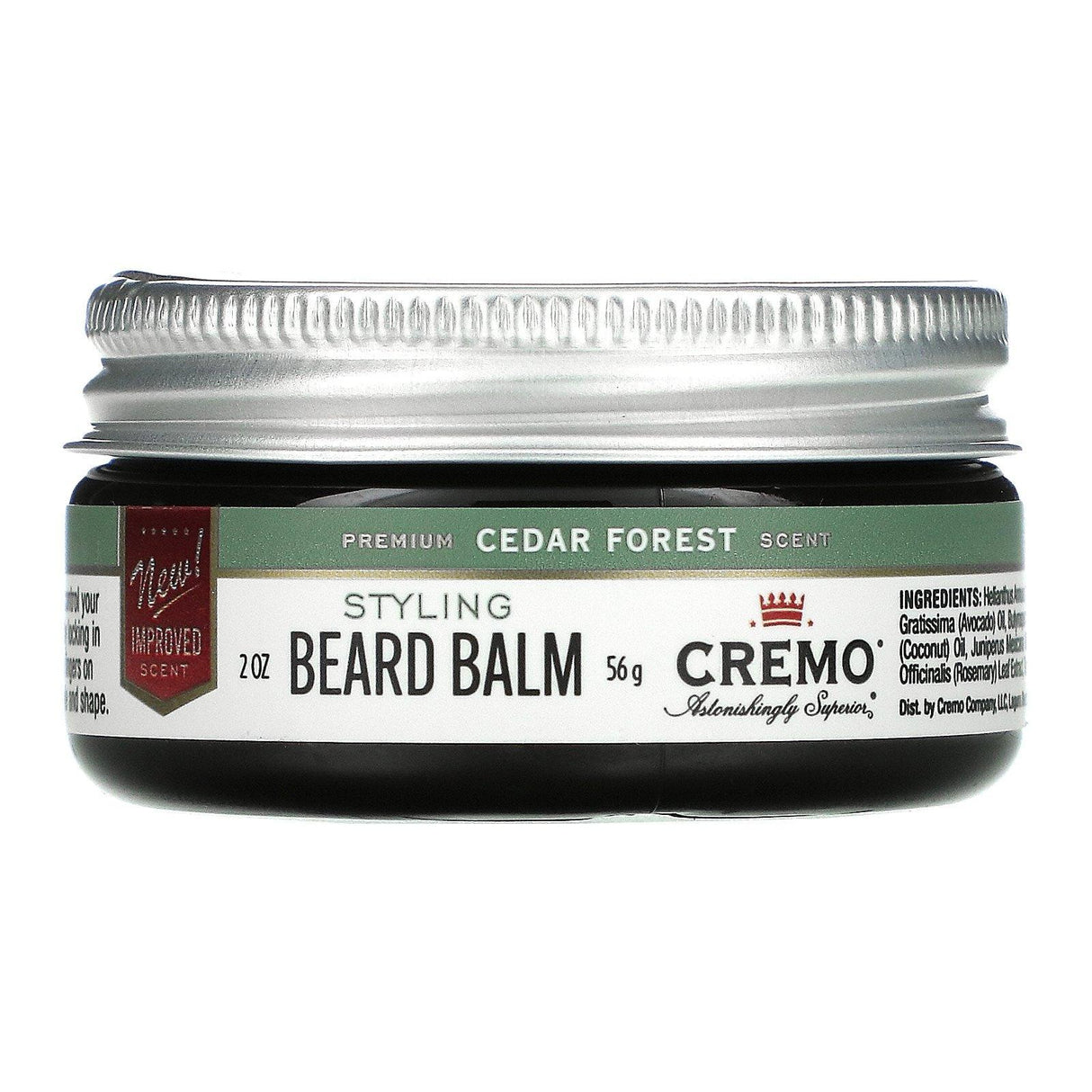 Cremo, Styling Beard Balm, Cedar Forest, 2 oz (56 g) - Supply Center USA